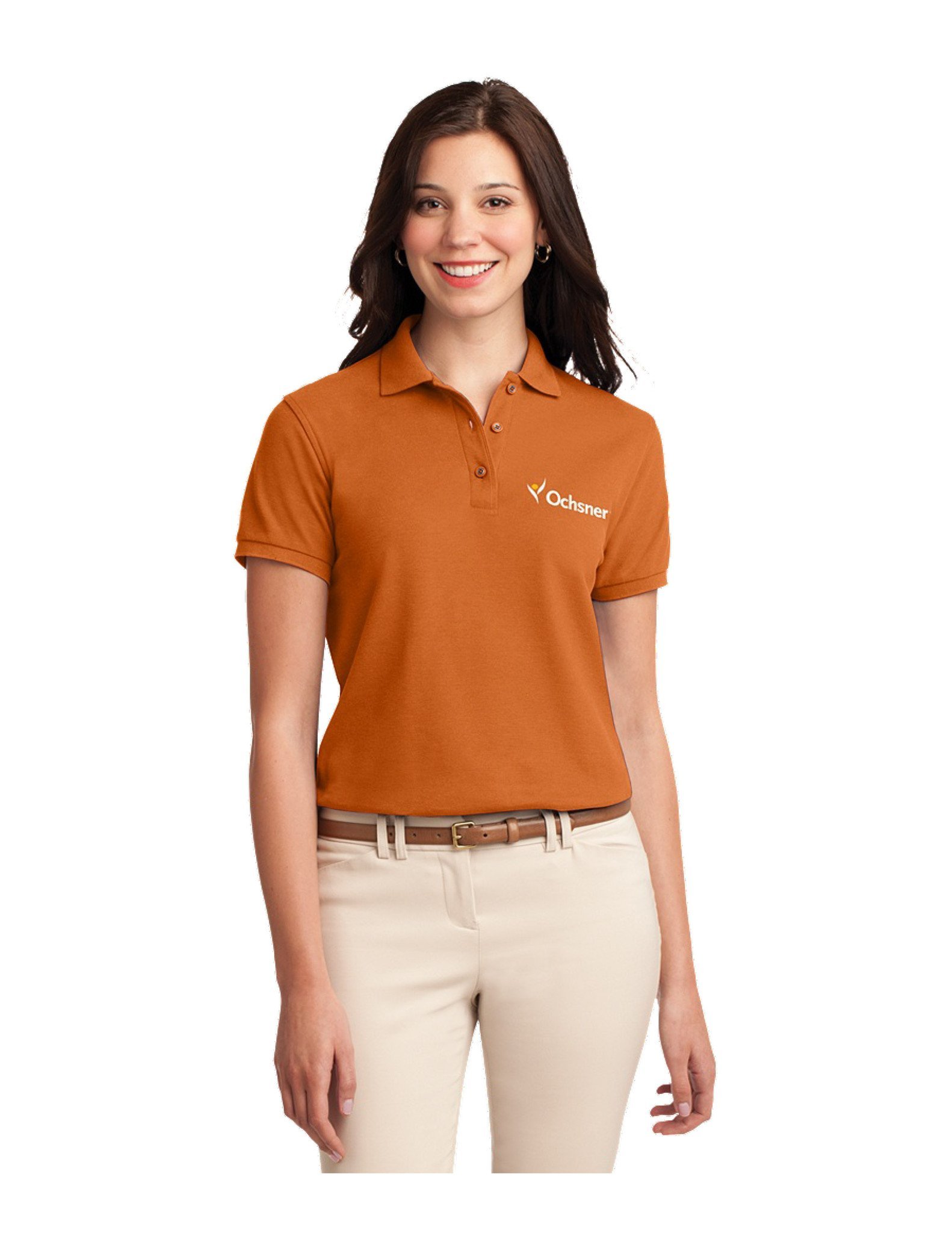 Port Authority Women's Silk Touch Polo, Burnt Orange, large image number 1