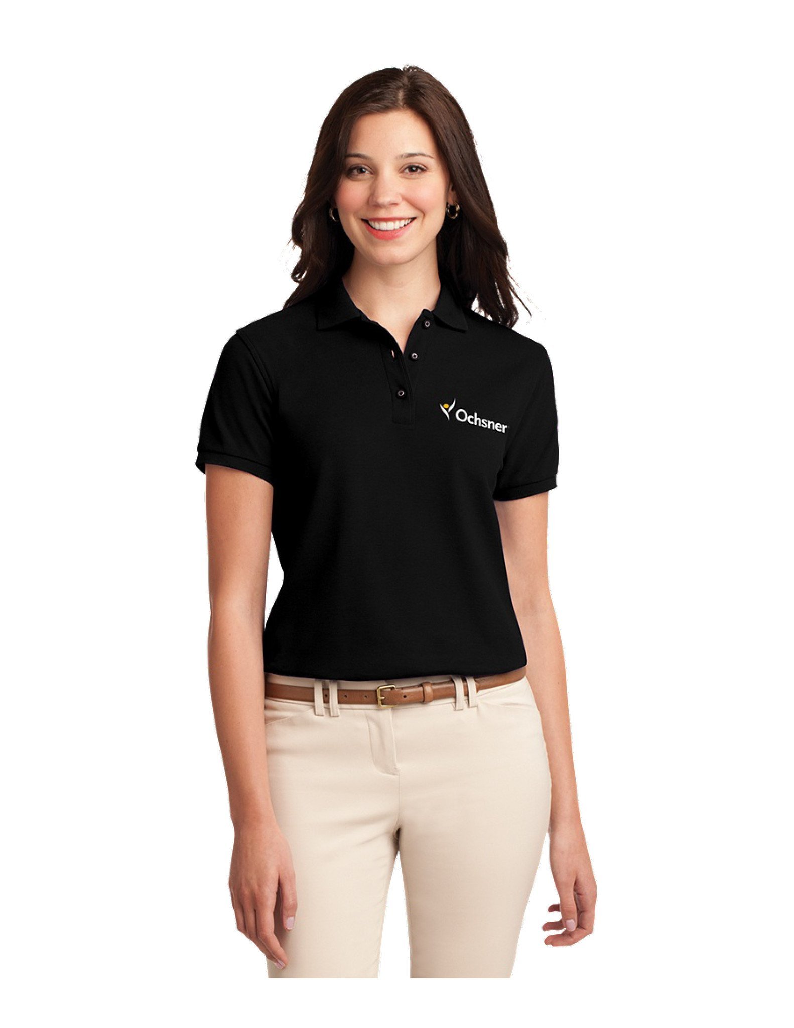 Port Authority Women's Silk Touch Polo, Black, large image number 1